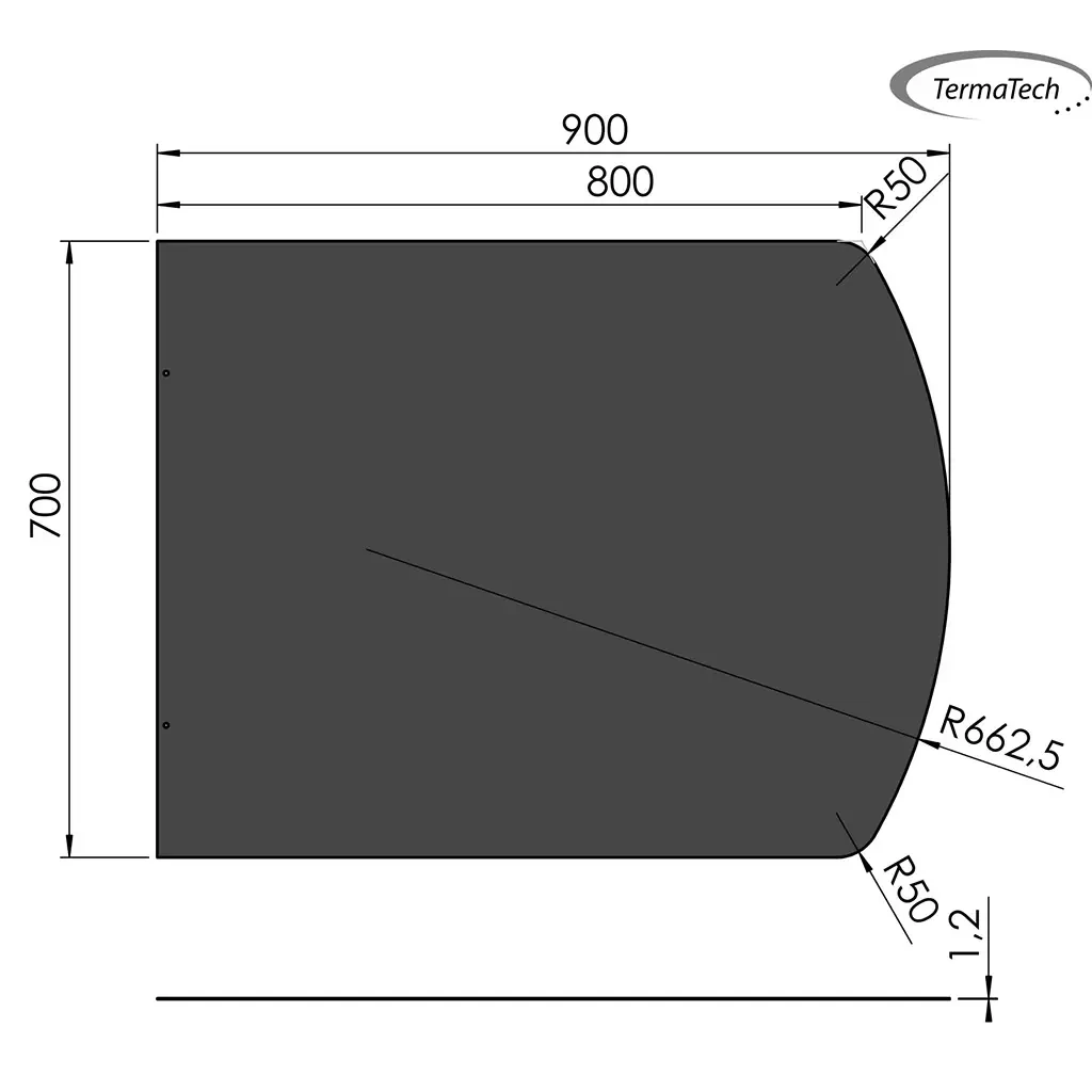Neliönmuotoinen lattialevy teräksestä – 70 x 90 cm Termatech | Biotakka-shop.fi | Biotakka tarvikkeet