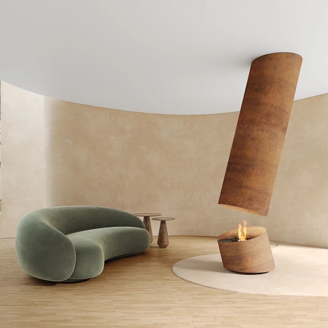 Contour 13 – Corten-teräs GlammFire | Biotakka-shop.fi | Kattoon asennettava bioetanolitakka