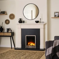 Sway Classic s&auml;hk&ouml;takka mustalla/kromisella etupaneelilla &ndash; Sis&auml;&auml;nrakennettu s&auml;hk&ouml;takka