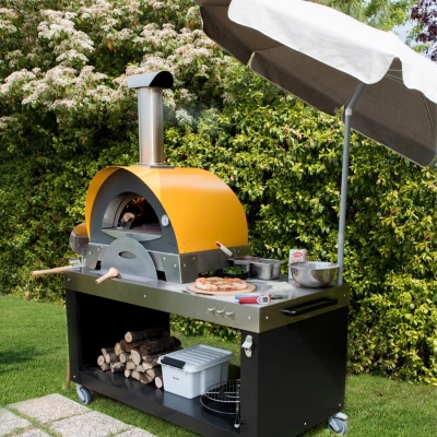 Liikuteltava monitoimipöytä pizzauunille Alfa Fornilta - 160 cm