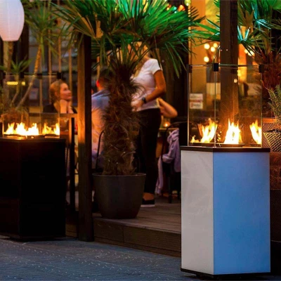 Valkoinen Deluxe Patio -ulkokaasutakka