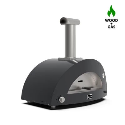 Moderno 3 Pizze - Harmaa hybridipolttoinen pizzauuni Alfa Fornilta