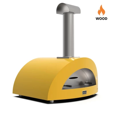Moderno 5 Pizze - Keltainen puupolttoinen pizzauuni Alfa Fornilta