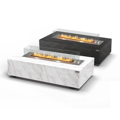 Planika Galaxy Table - ulkotilan kaasupalopöytä mustalla tai valkoisella Dekton-marmoripinnalla